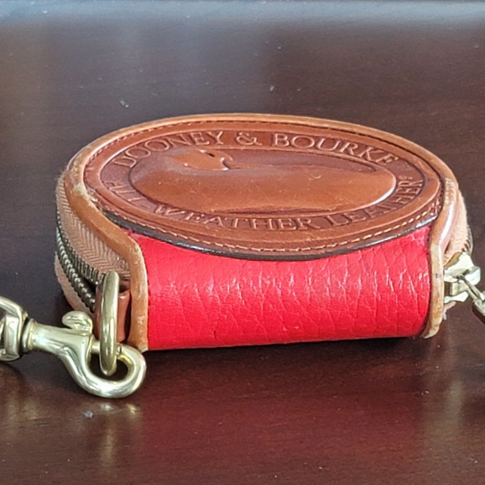 Vintage Dooney Bourke Red Big DUCK Leather Coin Purse/Wristlet